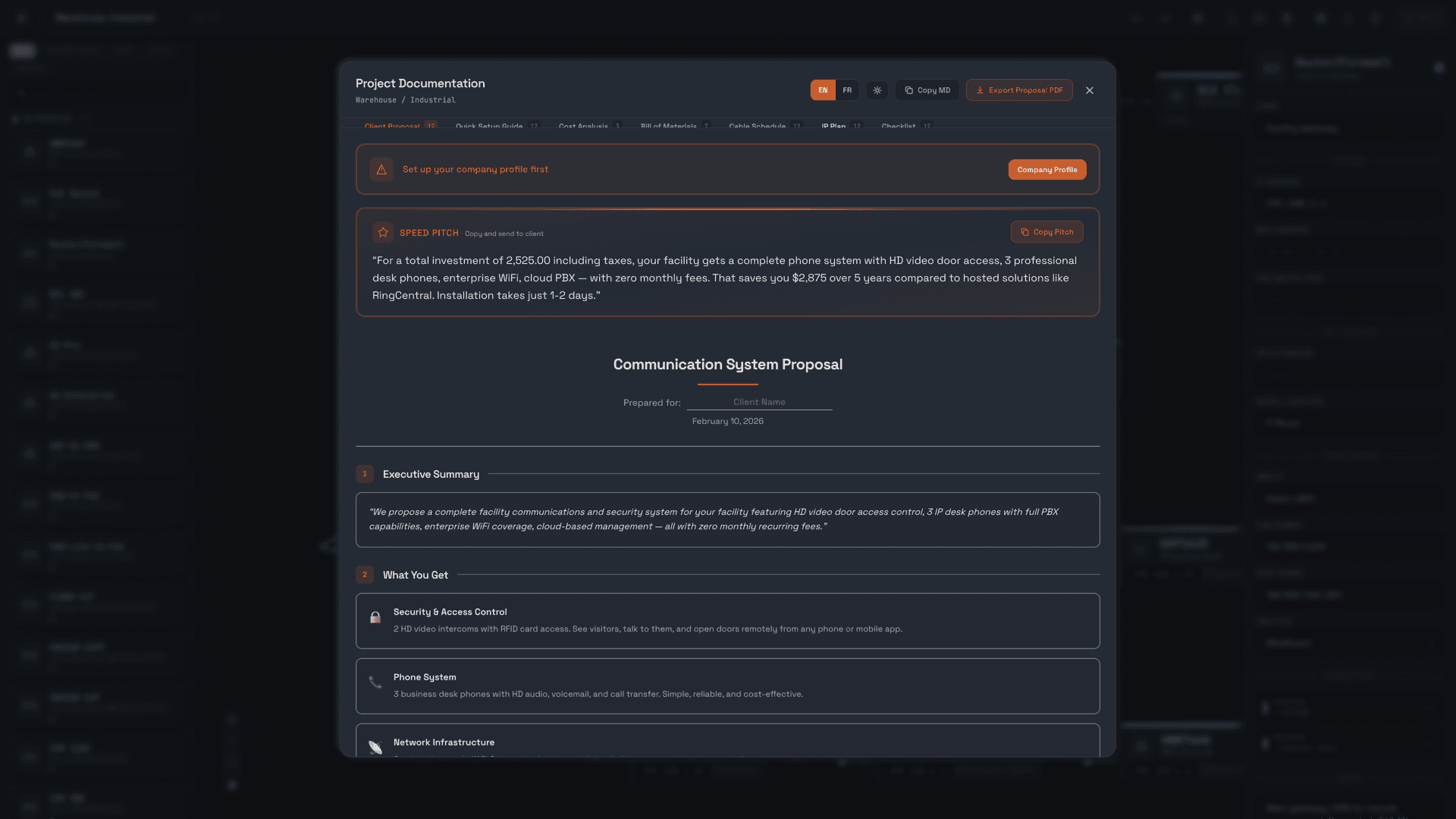Generate client proposals